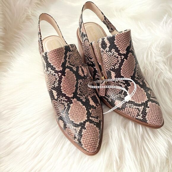 NWOT Cole Haan Vicky Slingback snake skin heel, 8 - Picture 2 of 15